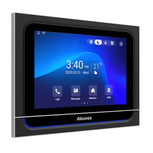 X933W Black - 7" SIP домофон на Android з Wi-Fi та Bluetooth, Чорний